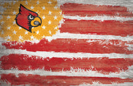 Louisville Cardinals Rustic Flag Wood Sign - 17"x26"