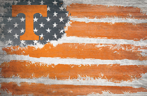 Tennessee Volunteers Rustic Flag Wood Sign - 17