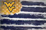 West Virginia Mountaineers Rustic Flag Wood Sign 