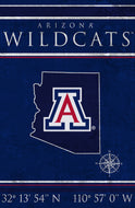 Arizona Wildcats Coordinates Wood Sign - 17"x26"