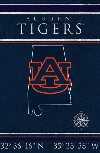 Auburn Tigers Coordinates Wood Sign - 17
