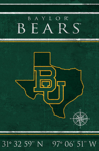 Baylor Bears Coordinates Wood Sign - 17