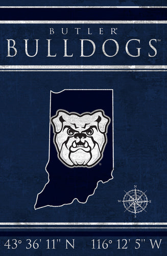 Butler Bulldogs Coordinates Wood Sign - 17
