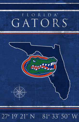 Florida Gators Coordinates Wood Sign - 17
