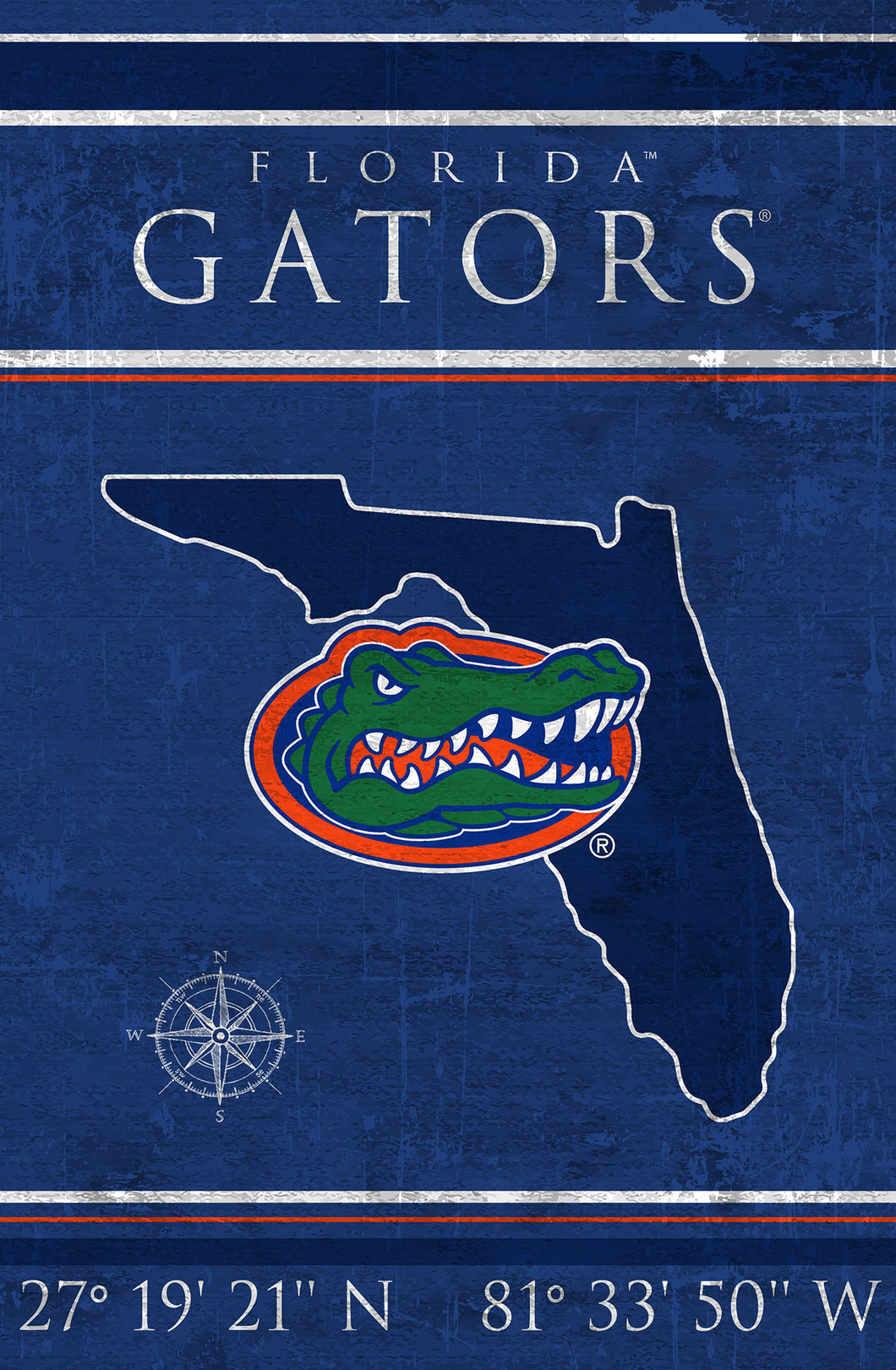 Florida Gators Coordinates Wood Sign - 17