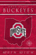 Ohio State Buckeyes Coordinates Wood Sign - 17"x26"