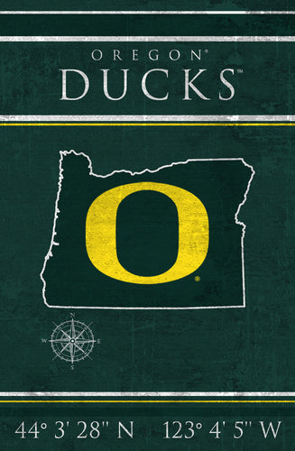 Oregon Ducks Coordinates Wood Sign - 17
