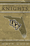 UCF Knights Coordinates Wood Sign - 17"x26"