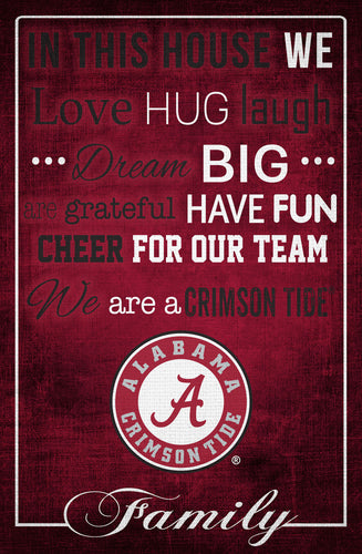 Alabama Crimson Tide In This House Wood Sign - 17