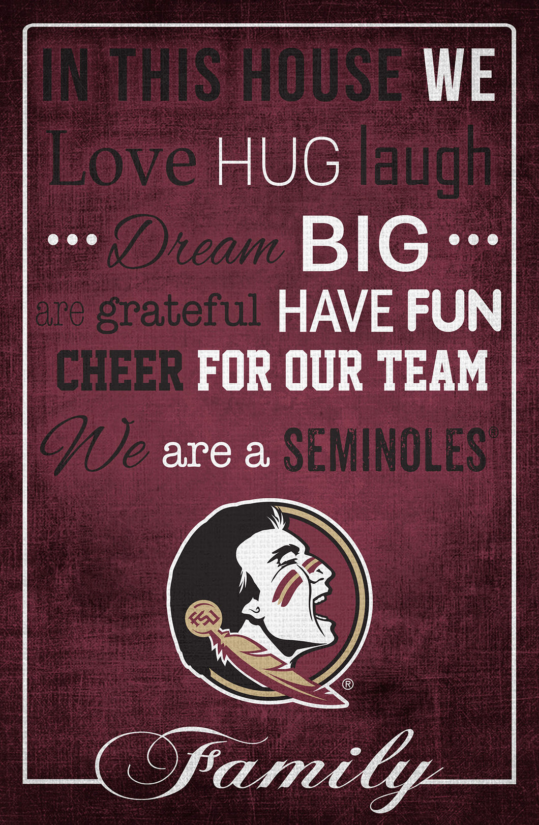 Florida State Seminoles In This House Wood Sign - 17