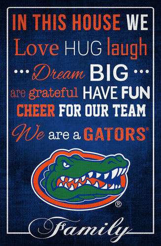 Florida Gators In This House Wood Sign - 17