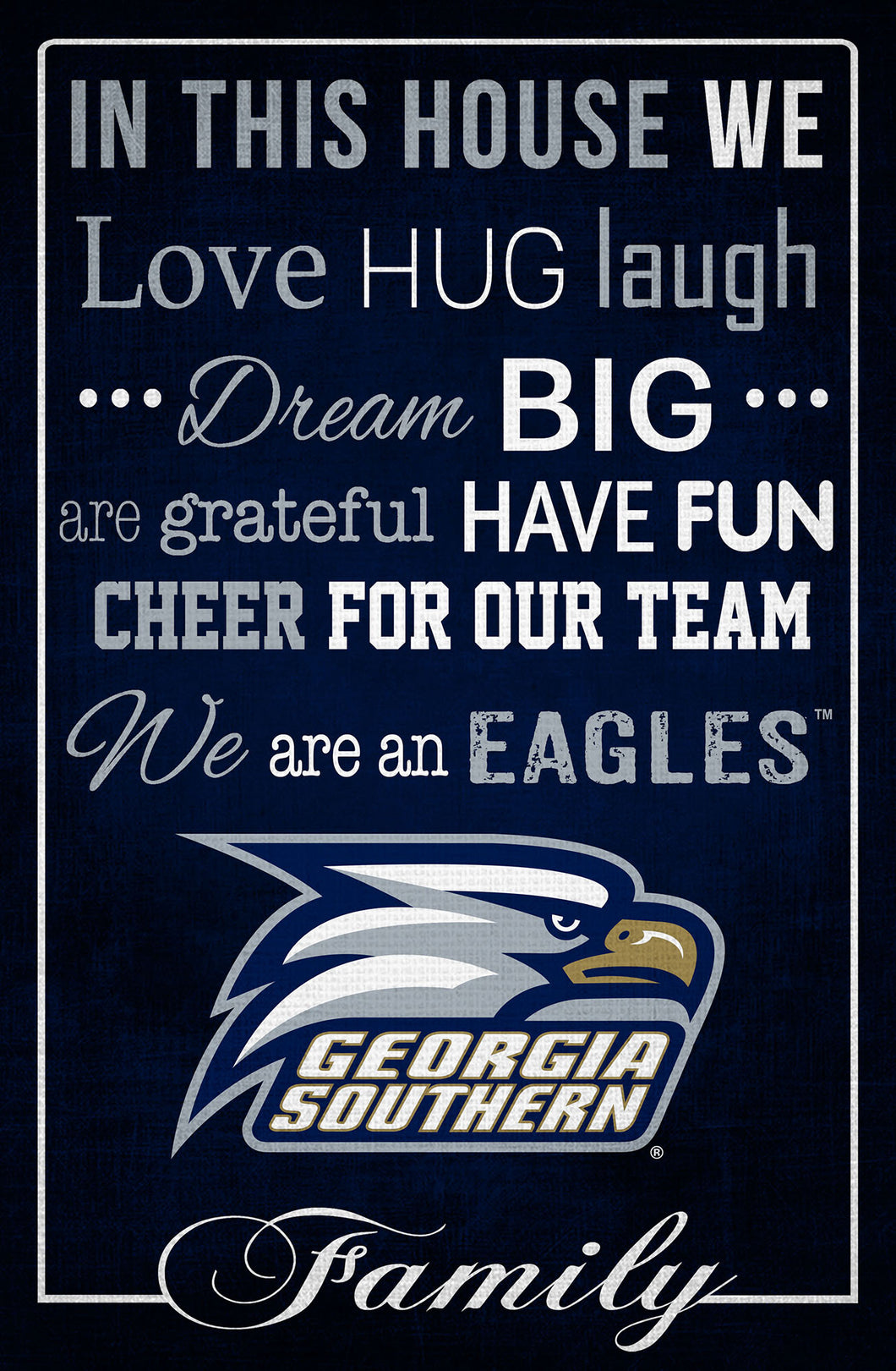 Georgia Southern Eagles In This House Wood Sign - 17