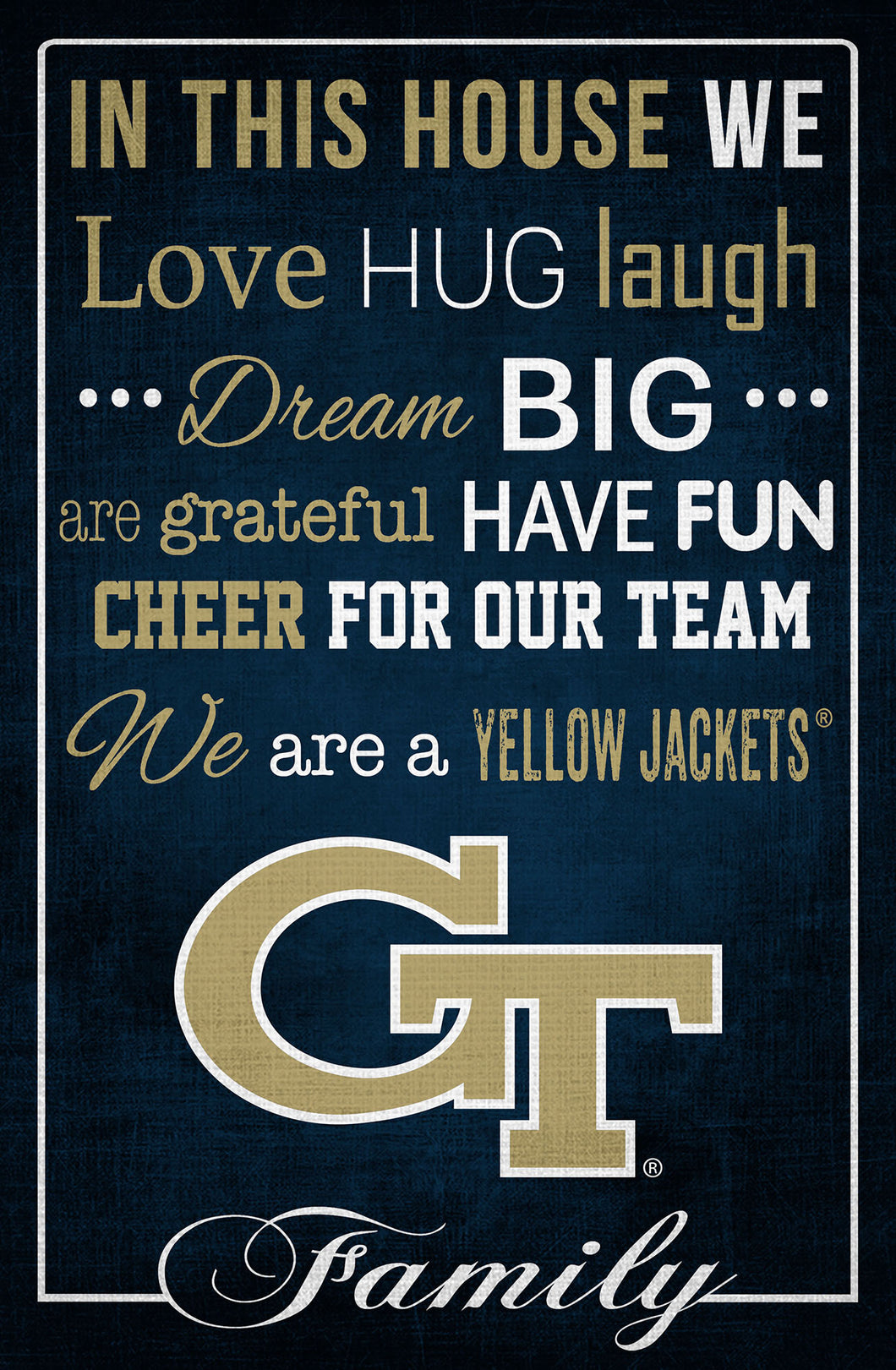 Georgia Tech Yellow Jackets In This House Wood Sign - 17