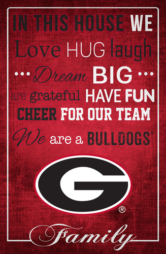 Georgia Bulldogs In This House Wood Sign - 17