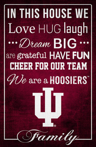 Indiana Hoosiers  In This House Wood Sign - 17