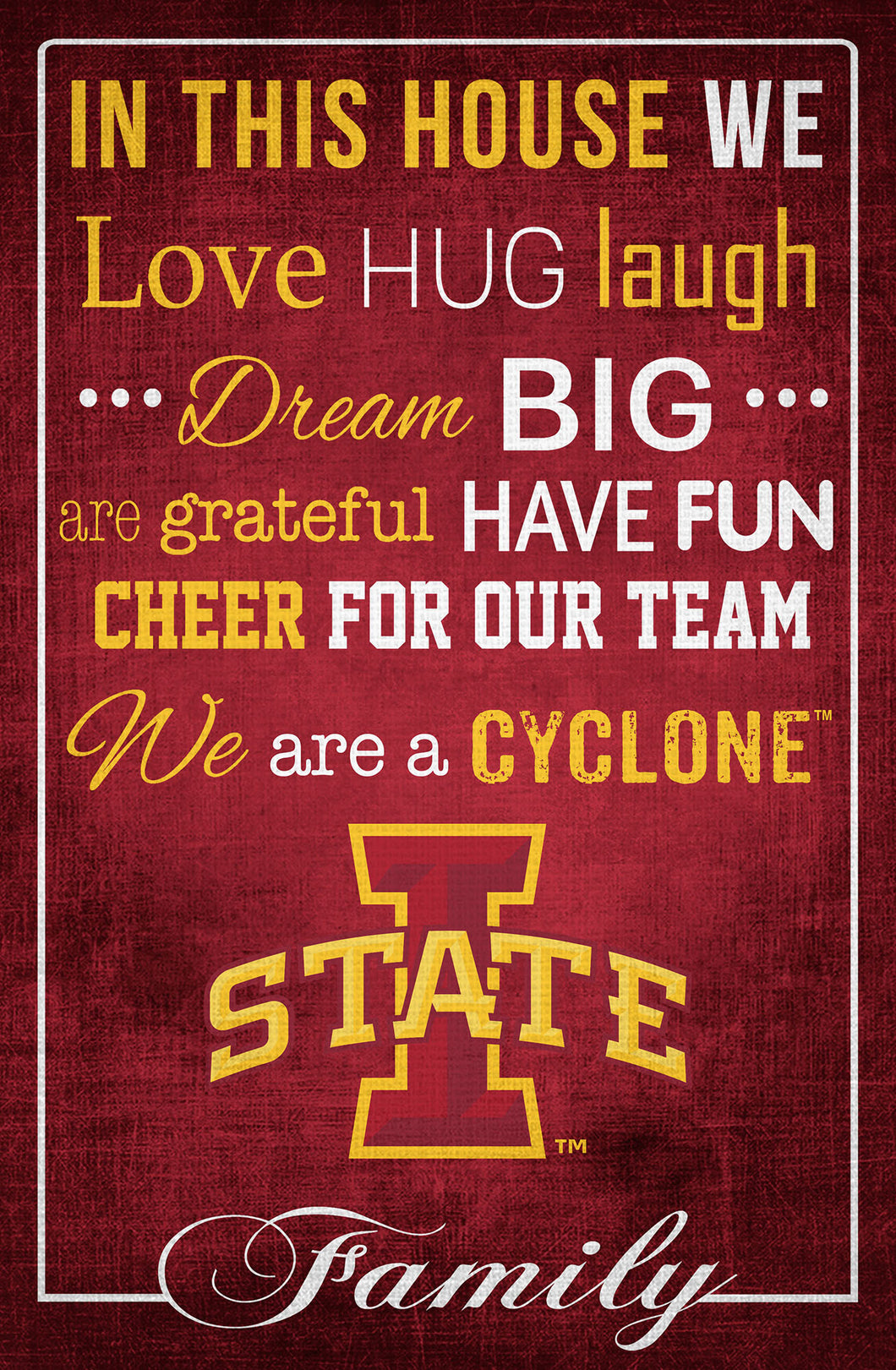 Iowa State Cyclones In This House Wood Sign - 17