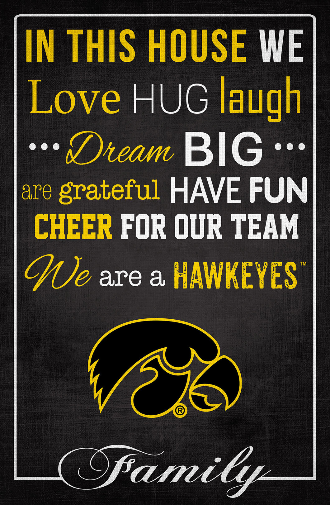 Iowa Hawkeyes In This House Wood Sign - 17