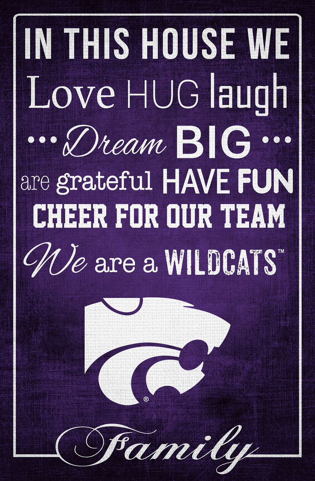 Kansas State Wildcats In This House Wood Sign - 17