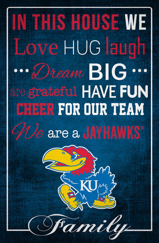 Kansas Jayhawks In This House Wood Sign - 17