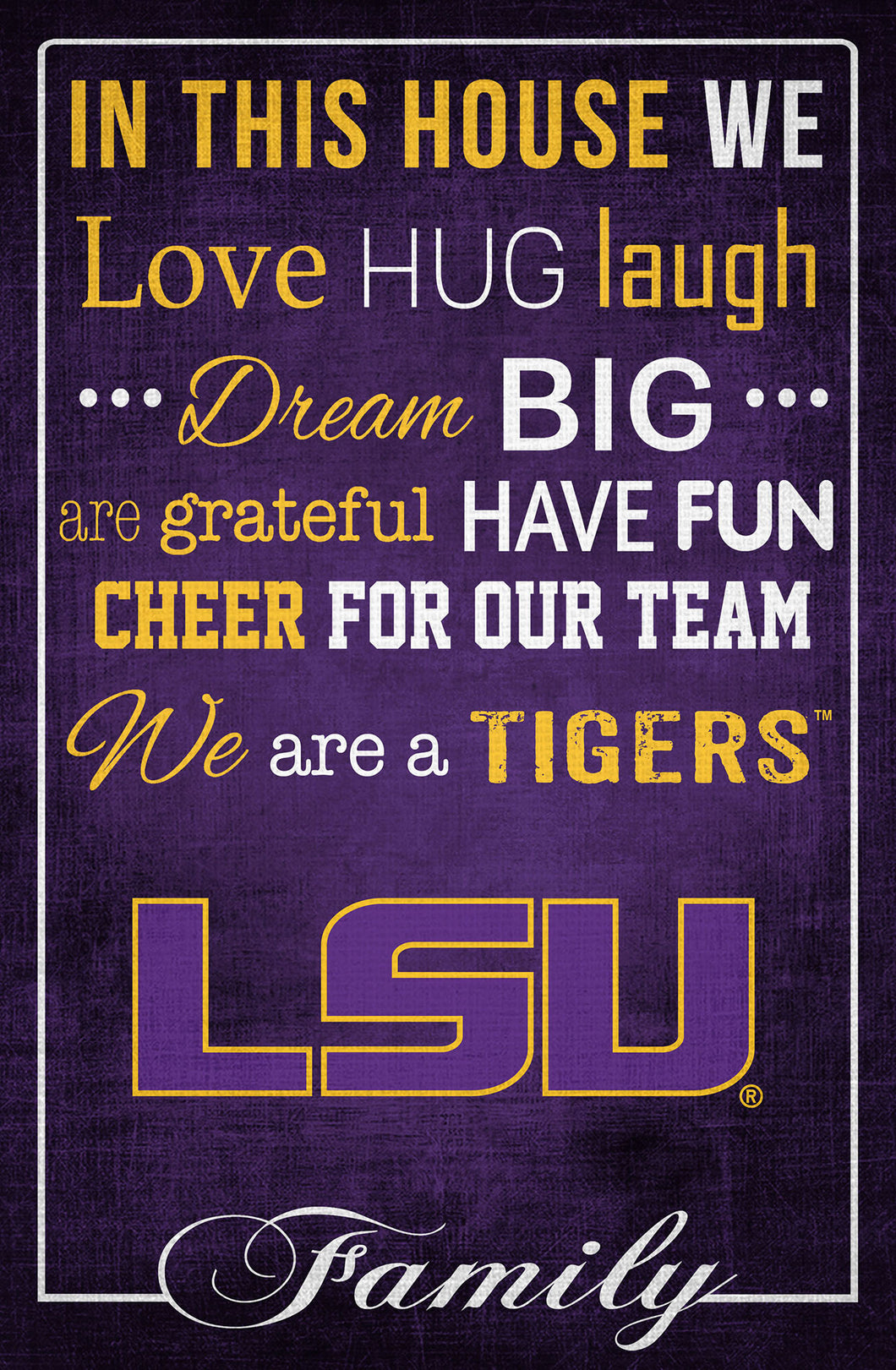 LSU Tigers In This House Wood Sign - 17