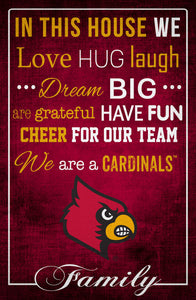 Louisville Cardinals In This House Wood Sign - 17"x26"