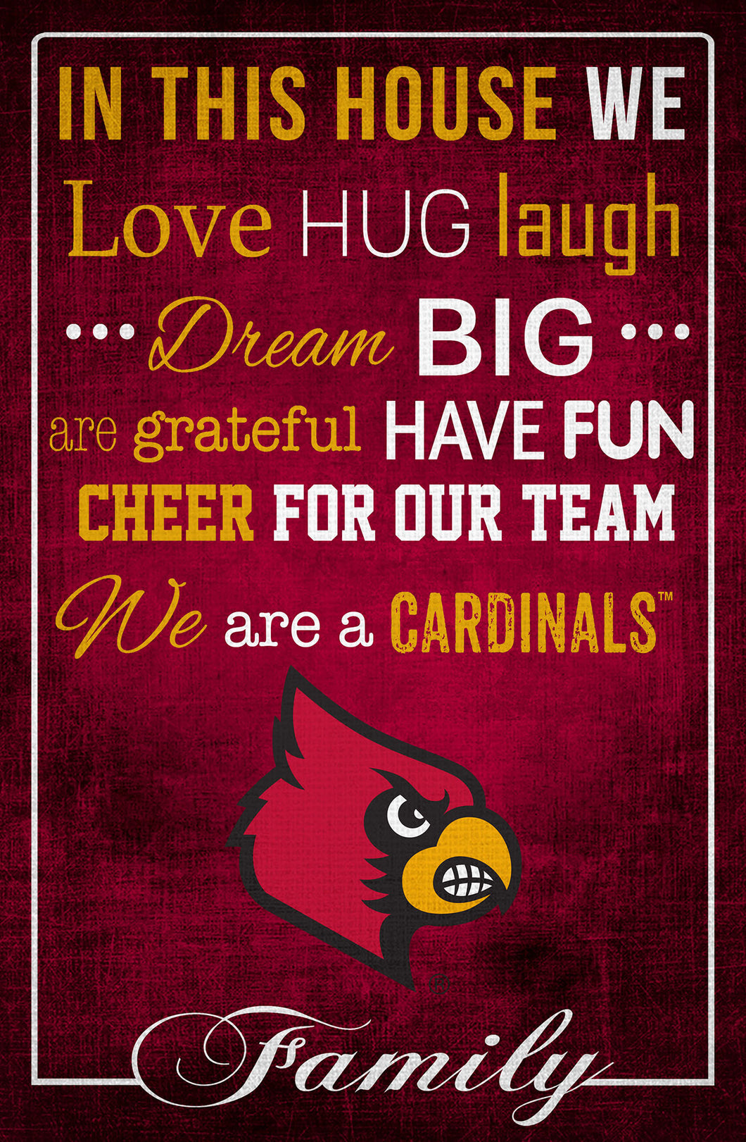 Louisville Cardinals In This House Wood Sign - 17