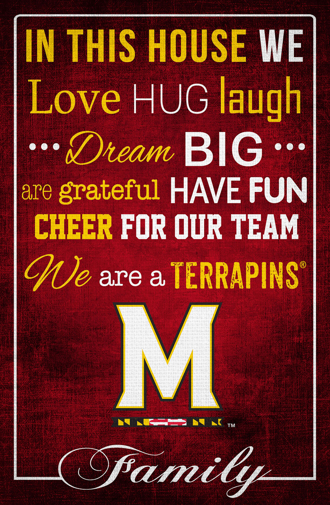 Maryland Terrapins In This House Wood Sign - 17