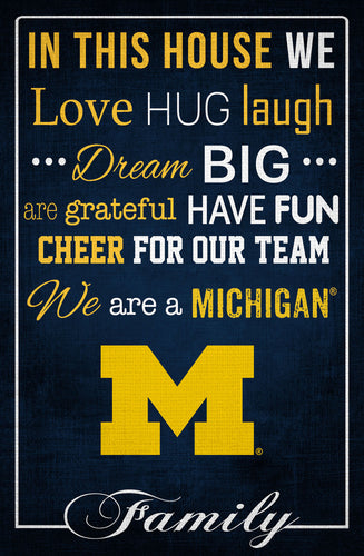 Michigan Wolverines In This House Wood Sign - 17