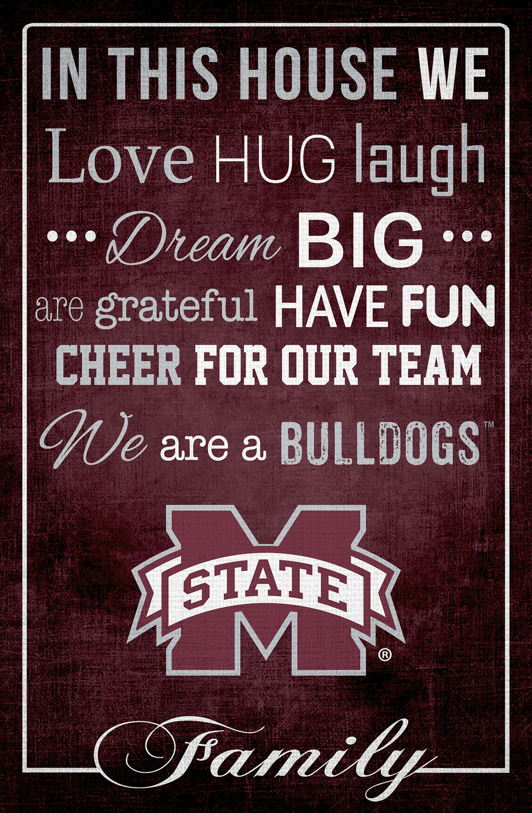 Mississippi State Bulldogs In This House Wood Sign - 17