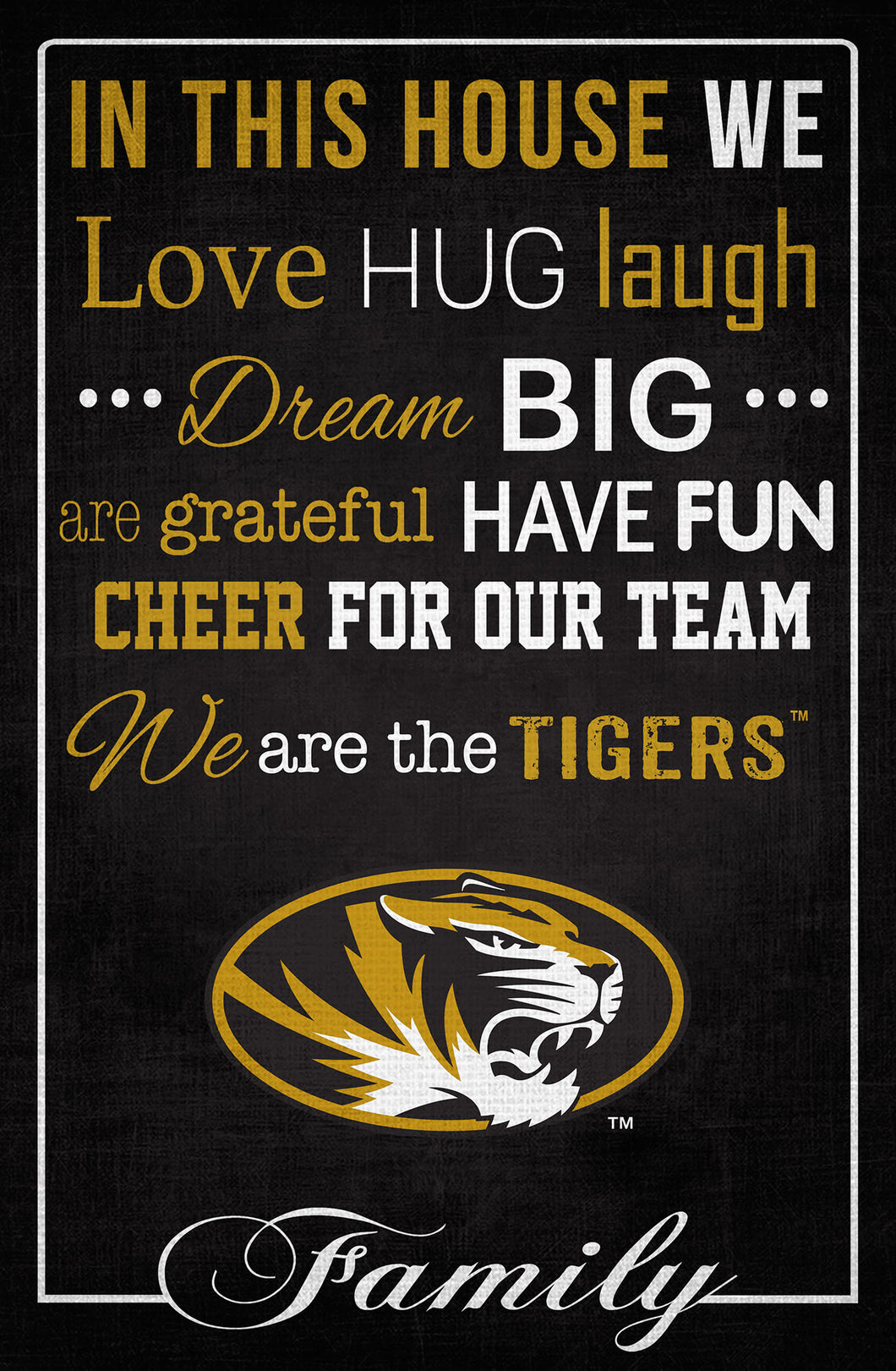 Missouri Tigers In This House Wood Sign - 17