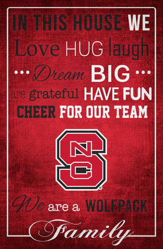 North Carolina State Wolfpack In This House Wood Sign - 17