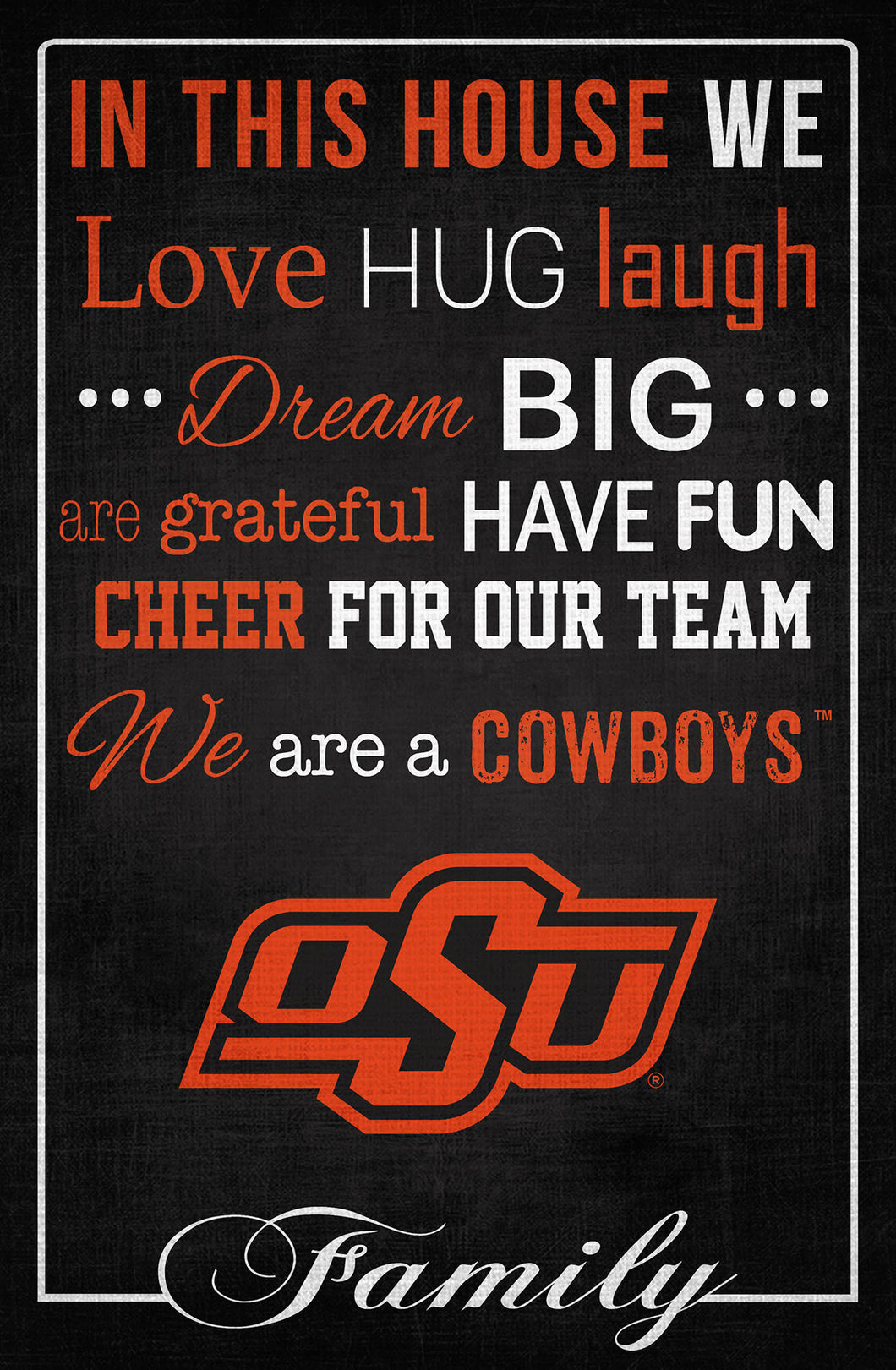 Oklahoma State Cowboys In This House Wood Sign - 17