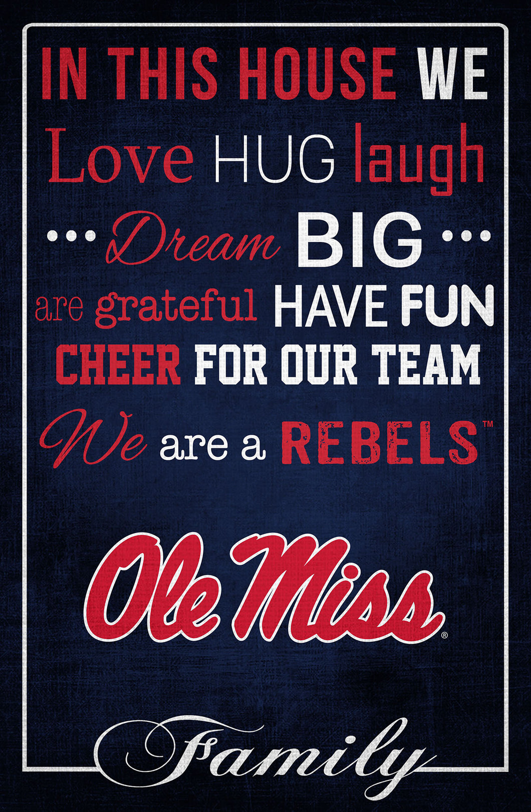 Ole Miss Rebels In This House Wood Sign - 17