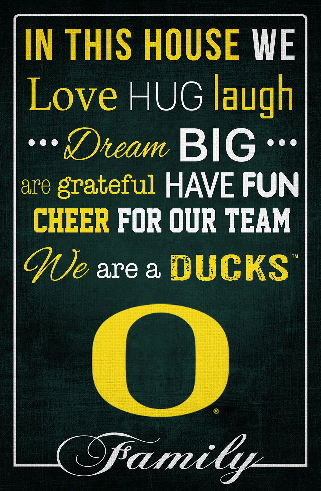 Oregon Ducks In This House Wood Sign - 17