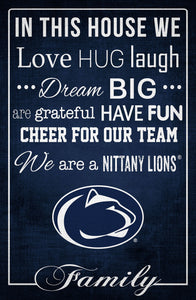 Penn State Nittany Lions In This House Wood Sign - 17"x26"