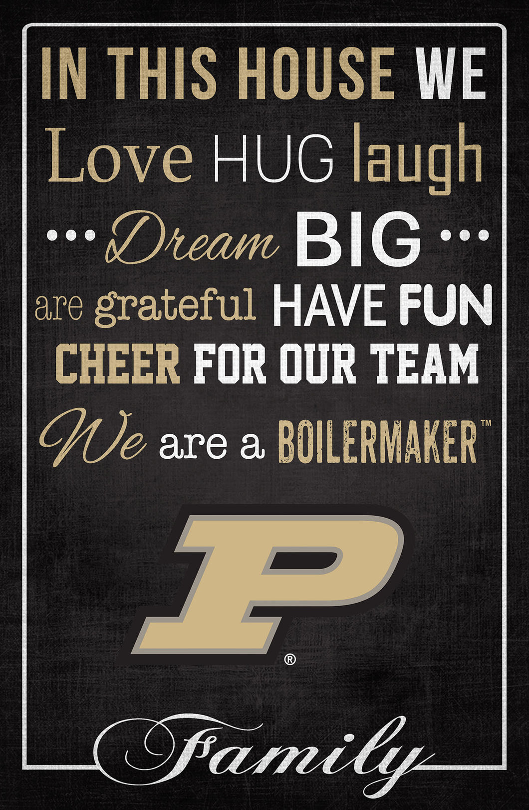 Purdue Boilermakers In This House Wood Sign - 17