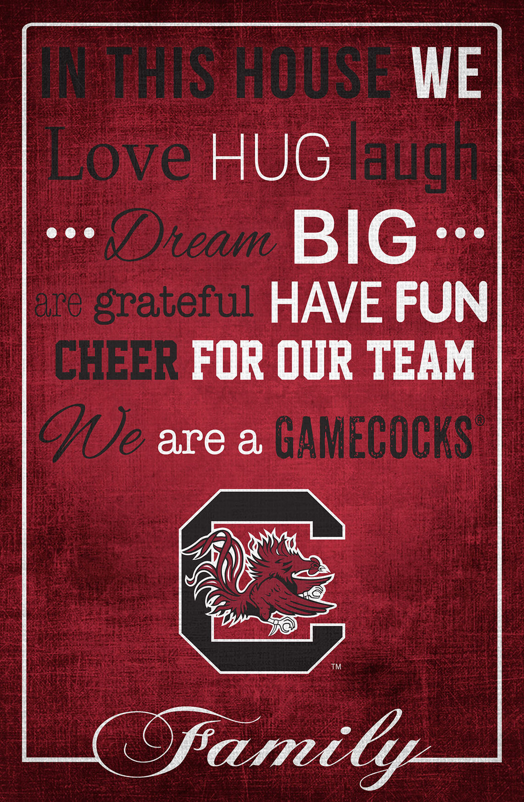 South Carolina Gamecocks In This House Wood Sign - 17