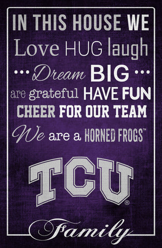 TCU Horned Frogs In This House Wood Sign - 17