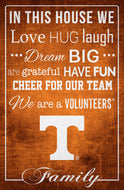 Tennessee Volunteers In This House Wood Sign - 17"x26"