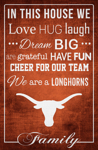 Texas Longhorns In This House Wood Sign - 17