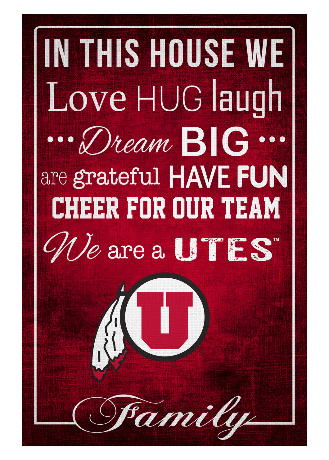 Utah Utes In This House Wood Sign - 17