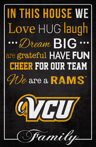 VCU Rams In This House Wood Sign - 17"x26"