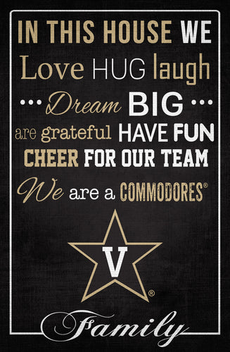 Vanderbilt Commodores In This House Wood Sign - 17
