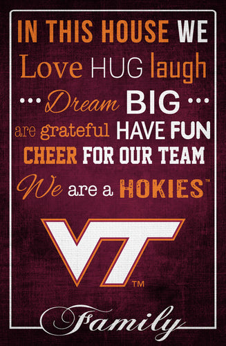 Virginia Tech Hokies In This House Wood Sign - 17