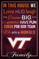 Virginia Tech Hokies In This House Wood Sign - 17"x26"