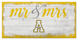 Appalachian State Mountaineers Mr. & Mrs. Script Wood Sign - 6"x12"