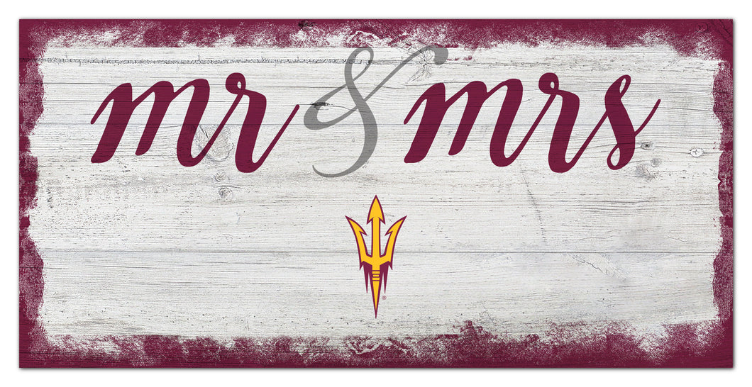 Arizona State Sun Devils Mr. & Mrs. Script Wood Sign - 6