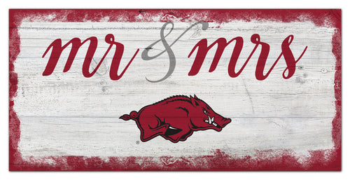 Arkansas Razorbacks Mr. & Mrs. Script Wood Sign - 6