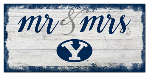 BYU Cougars Mr. & Mrs. Script Wood Sign - 6