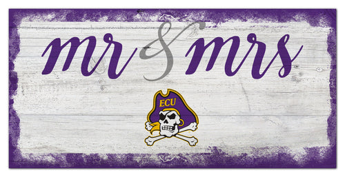 ECU Pirates Mr. & Mrs. Script Wood Sign - 6